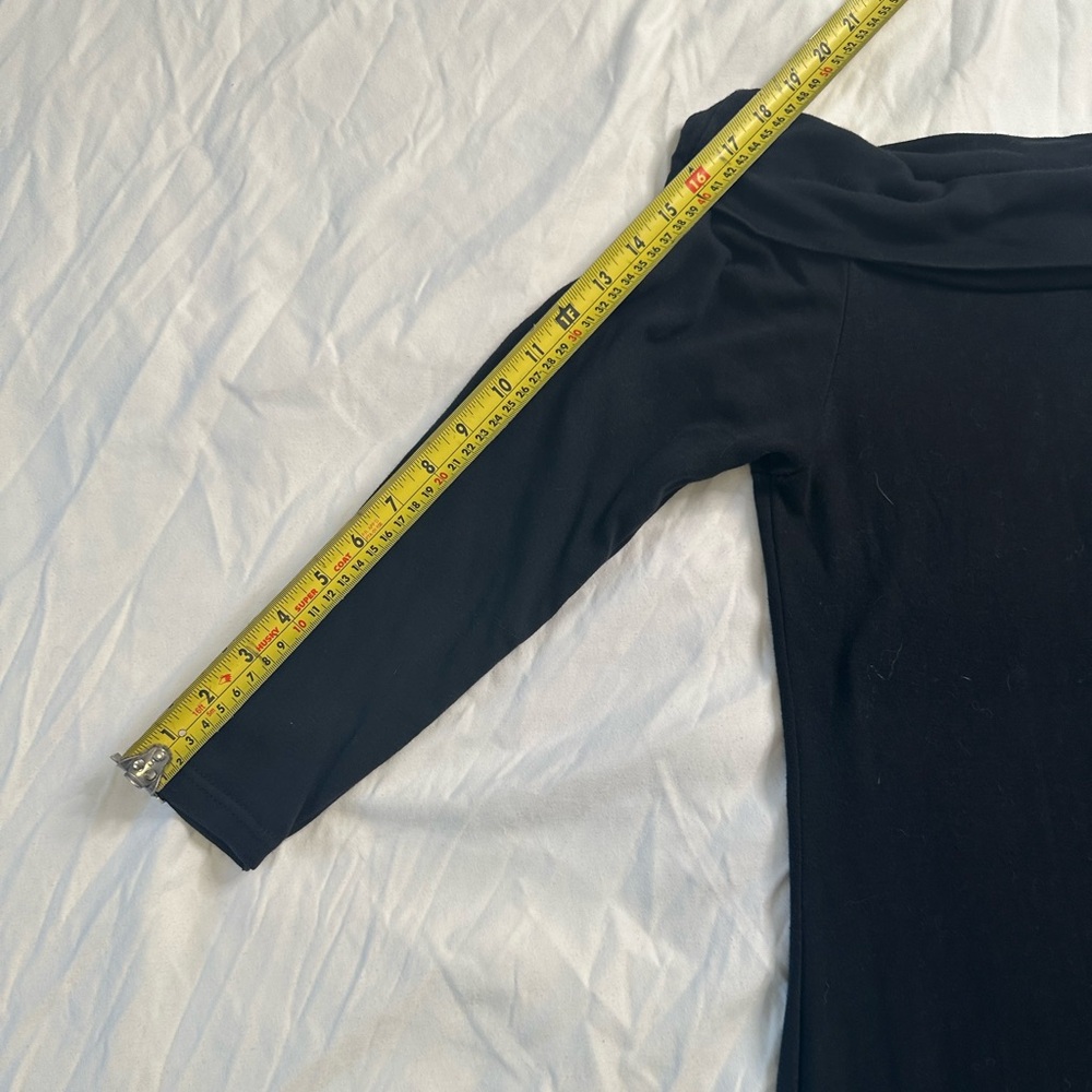 Vintage Forenza Italy Black Off Shoulder Knit Dress Women’s M Cotton 3/4 Sleeve - Picture 14 of 14